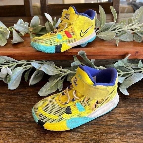 Nike Kyrie 7 "Yellow Strike/Green Abyss/Bright Crimson/Black" Toddler size 10 - Picture 1 of 12